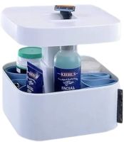 Мужской раскладной органайзер бокс Men's Storage Box 20x20x12 см для хранения мелочей в ванную, Косметическая коробка для принадлежностей Белый