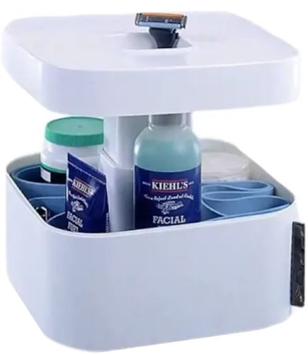 Мужской раскладной органайзер бокс Men's Storage Box 20x20x12 см для хранения мелочей в ванную, Косметическая коробка для принадлежностей Белый