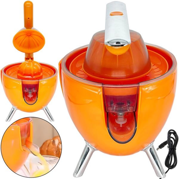 Електрична соковижималка Citrus Press LY-473 настільна сокодавка для цитрусових 300W електросоковижималка з кришкою для преса від мережі Помаранчева