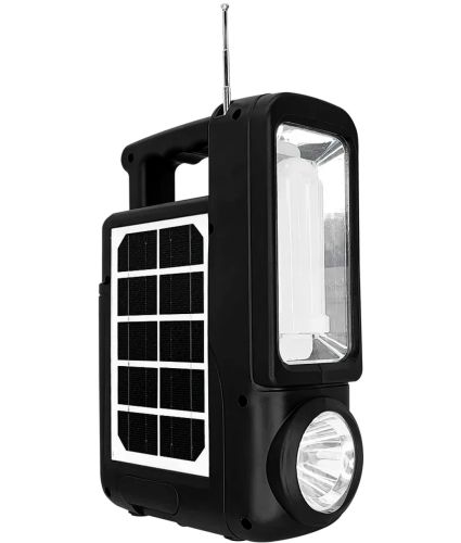 Переносна сонячна станція CcLamp CL-830 акумуляторний LED ліхтар повербанк з лампочкою і FM радіо на сонячній батареї USB Bluetooth Power Bank