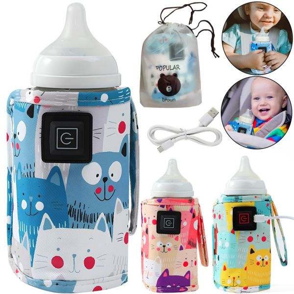 Нагрівач для дитячих пляшечок Heating Bottle Cover N-006 портативна грілка 3 режими для дитячого молока і води з підтримкою температури від USB
