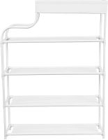Обувниця з полицею для аксесуарів Araqel Shoe Rack стелаж органайзер для зберігання взуття 60х21х78 см металева стійка на 5 полиць в передпокій Біла
