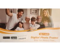 Цифрова акрилова фоторамка Photo Frame Frameo 10.1" 16 ГБ з Wi-Fi сенсорним IPS екраном розумна електронна рамка для фото відео з годинником Коричнева
