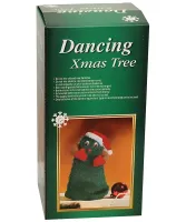 Танцююча різдвяна ялинка Dancing Xmas Tree ET02 інтерактивна новорічна іграшка 17х10 см обертова музична ялинка в шапці на батарейках