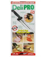 Кухонний ніж для точної нарізки Deli Pro універсальний ніж із сервірувальною виделкою з нержавіючої сталі 34х15.5х5 см