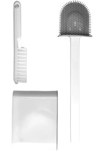Набір щітка і йоржик Cleaner Toilet Brush Rd-5763 підвісний силіконовий гнучкий йоржик на підставці з кріпленням на стіну для чищення унітазу HA-179