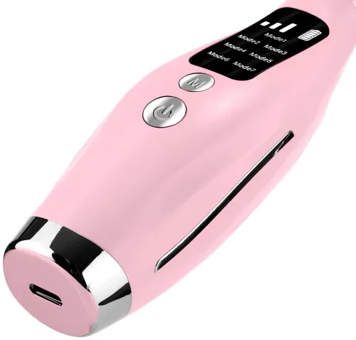 Акумуляторний мікрострумовий масажер Neck Beauty Device HY69 7 режимів міостимулятор для підтяжки та ліфтингу шкіри обличчя і шиї з дисплеєм і підсвічуванням
