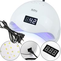 Професійна УФ лампа SUN5 для манікюру і педикюру 48W UV LED з екраном і таймером, апарат для сушіння гель лаку і гелю для нігтів Сан 5 White