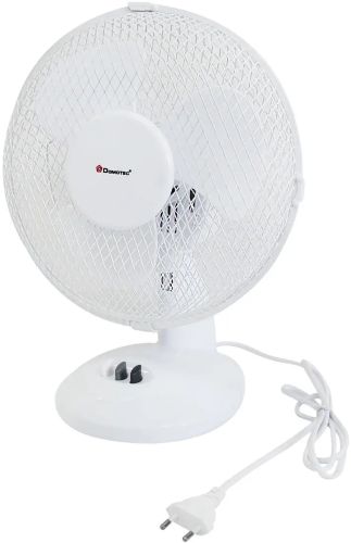 Настольный вентилятор Domotec MS-1624 портативный поворотный электровентилятор 2 режима скорости с защитной сеткой для дома 23W MS1624 Белый 