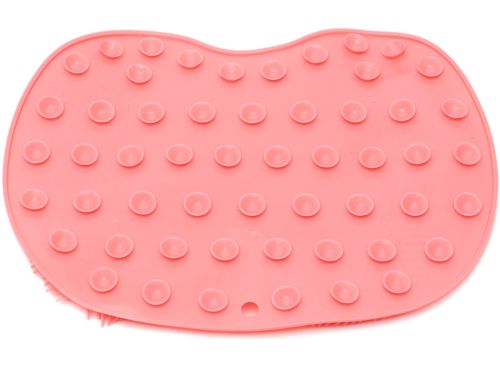 Силіконовий масажний килимок Чистюля щітка Shower Foot Scrubber Mat Pink LY-379 для спини і ніг на присосках, настінна мочалка для душу Рожева