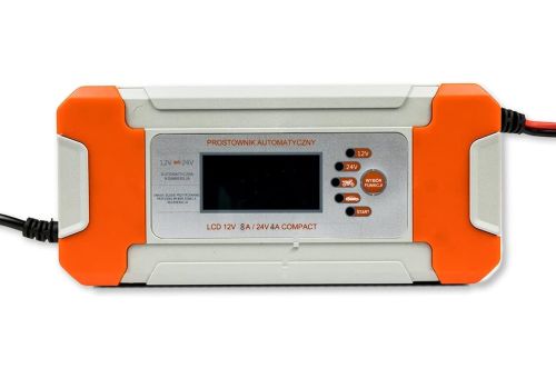 Автоматичний зарядний пристрій для акумуляторів AGM GEL LCD VoltPolska 8A 12V 24V універсальне автомобільне з дисплеєм для зарядки акумулятора авто