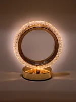 Настільна лампа-нічник Circle Table Light PC-8217 сенсорний нічник коло, світлодіодна лампа світильник із кристалами на акриловій підставці 3 режими