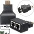 Одноканальный пассивный двойной переходник удлинитель HDMI сигнала - 2xRJ45 адаптер Voltronic по UTP кабелю по двум витым парам до 30м 1080P Черный