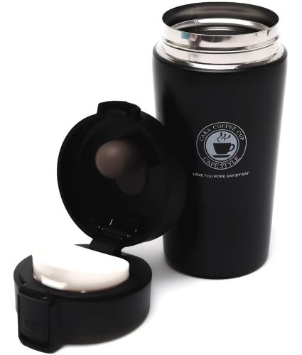 Портативна термочашка Vacuum Cup Elite Cafestyle EL-252 380 мл двошарова термогорнятко з кришкою і поїлкою, термос із нержавіючої сталі з фільтром AND1335