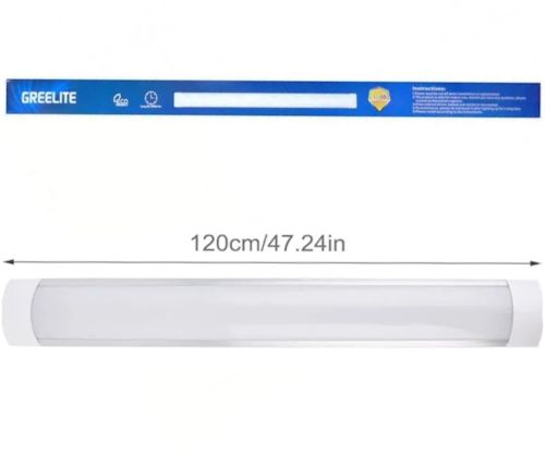 Світлодіодна стельова лампа GreeLite 8250 на 150W 120 см Холодна Біла, лінійний світильник ліхтар на стіну 6500K 1.2 м від мережі 220V Холодний білий