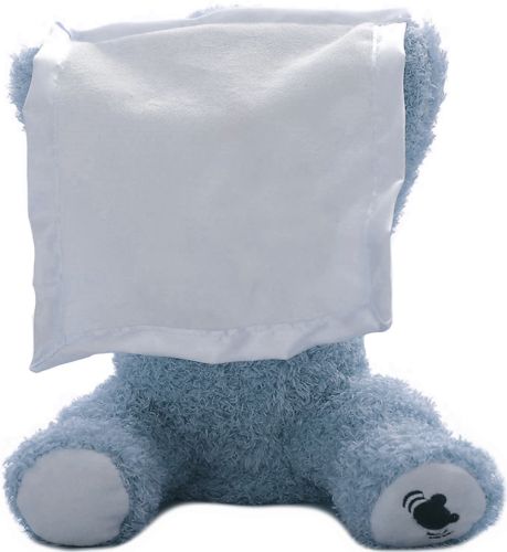 М'яка дитяча іграшка Peekaboo Bear Плюшевий ведмедик 33 см музичний інтерактивний грає в хованки говорить ведмідь від 6 місяців Пікабу Блакитний