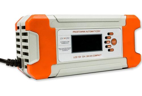 Автоматичний зарядний пристрій для акумуляторів AGM GEL LCD VoltPolska 8A 12V 24V універсальне автомобільне з дисплеєм для зарядки акумулятора авто