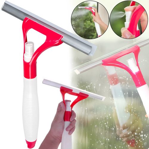 Швабра для чистки окон Water Spray Glass Cleaner 2 в 1 щетка очиститель стекла со скребком и распылителем пульверизатором для мытья стёкол Liao