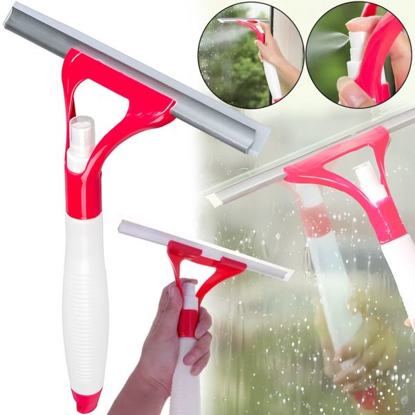 Швабра для чищення вікон Water Spray Glass Cleaner 2 в 1 щітка Очищувач скла зі скребком і розпилювачем пульверизатором для миття скла Liao