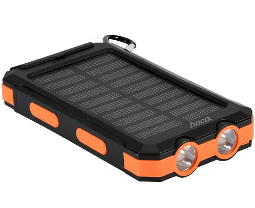 Портативний зарядний пристрій HOCO J164 Power Bank 8000mAh з сонячною панеллю і ліхтариком Solar 10W зовнішній акумулятор повербанк для зарядки