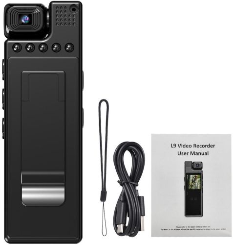 Нагрудна міні камера відеоспостереження L9 1080p Full HD боді-камера з дисплеєм поворотною лінзою і датчиком руху Wi Fi відеореєстратор з кліпсою