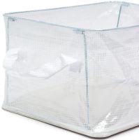 Універсальний органайзер в шафу Storage Box LY-706 48х20х20 см прозора тканинна кошик з каркасом для зберігання речей і нижньої білизни 27 л біла