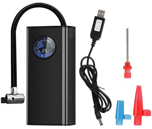 Автомобільний повітряний компресор Charge Pump CQB002 3600mAh акумуляторний автокомпресор з ліхтариком і дисплеєм, насос для підкачки шин 150 PSI