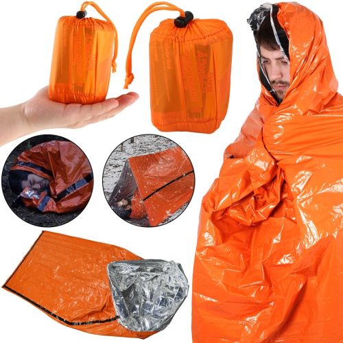 Аварійний спальний мішок Emergency Sleeping Bag багаторазовий водонепроникний рятувальний термомешок, спальник з фольги для екстремальних умов
