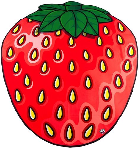 Пляжне 3D покривало Bigmouth Beach Blanket Strawberry YX0012 безворсовий пляжний килимок 152х122 см підстилка рушник для пікніка і пляжу Полуниця