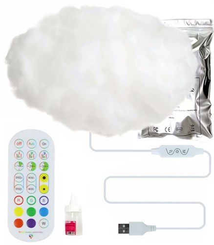 Світлодіодна 3D LED лампа Хмара Cloud Light OBL-211 підвісний нічник з RGB підсвічуванням, розумний світильник з управлінням від телефону і пульта 5W