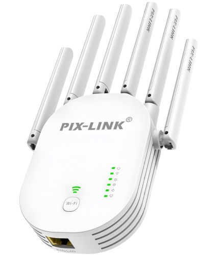 Беспроводной WI-FI репитер Repeater Pix-Link LV-WR60T усилитель сигнала до 300 Мбит с WLAN ретранслятор расширитель диапазона вай фай роутера 6 антенн