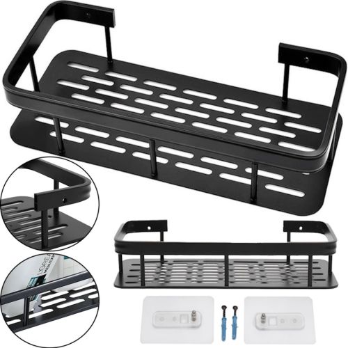 Настінна пряма полку в ванну Storage Rack AND197, навісний органайзер 30х13х5.5см тримач для ванної XL-915 під косметичні приналежності на стіну
