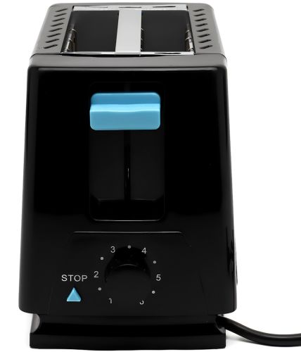 Електричний тостер Domotec MS-263 650W кухонний електротостер для хліба на 2 тости зі знімним піддоном і регулюванням ступеня обсмажування Чорний