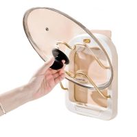 Настінний тримач для кришок Kitchen Pot Cover Rack, Підставка органайзер сушарка для 2 кришок каструль на стіну, Навісний стелаж для кришок