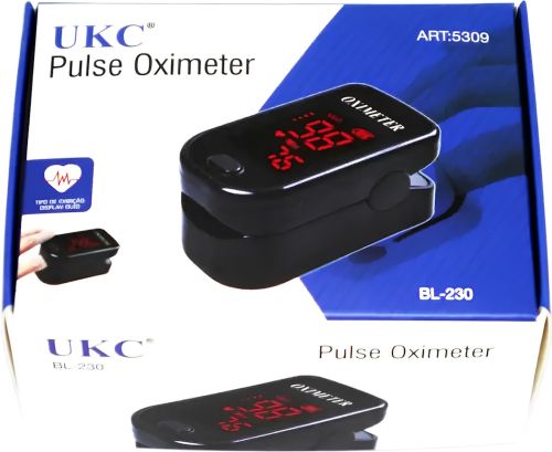 Портативний пульсоксиметр на палець Pulse Oximeter BL - 230 пульсометр з LCD дисплеєм на батарейках для вимірювання пульсу сатурації кисню в крові