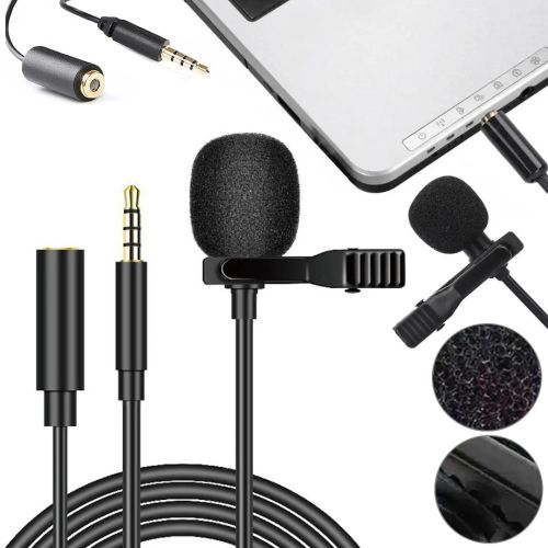 Мікрофон петличка для телефону Lavalier Micro Phone JH-043 - a 3.5 AUX провідна нагрудна петличка з затиском кліпсою і роз'ємом для навушників Чорна