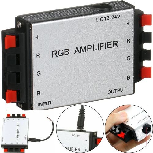 Універсальний двоплатний Підсилювач напруги RGB Amplifier XM-01 12V-24V 6A для світлодіодної LED стрічки, контролер 12В для лід стрічок Сріблястий