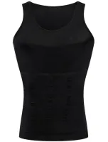 Стягуюча майка для чоловіків Slim'n Lift men коригуюча чоловіча білизна Black, чоловіча коригуюча майка Слім енд ліфт фо Мен Чорна