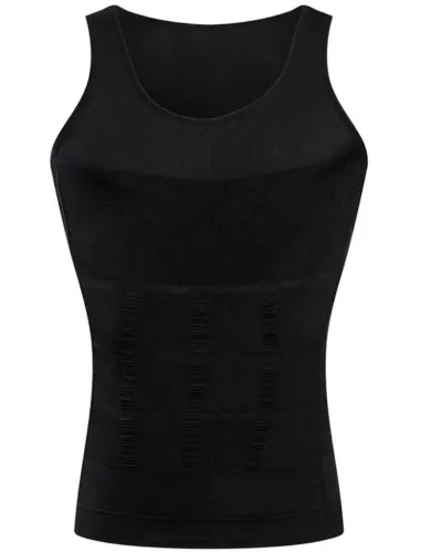 Стягуюча майка для чоловіків Slim'n Lift men коригуюча чоловіча білизна Black, чоловіча коригуюча майка Слім енд ліфт фо Мен Чорна
