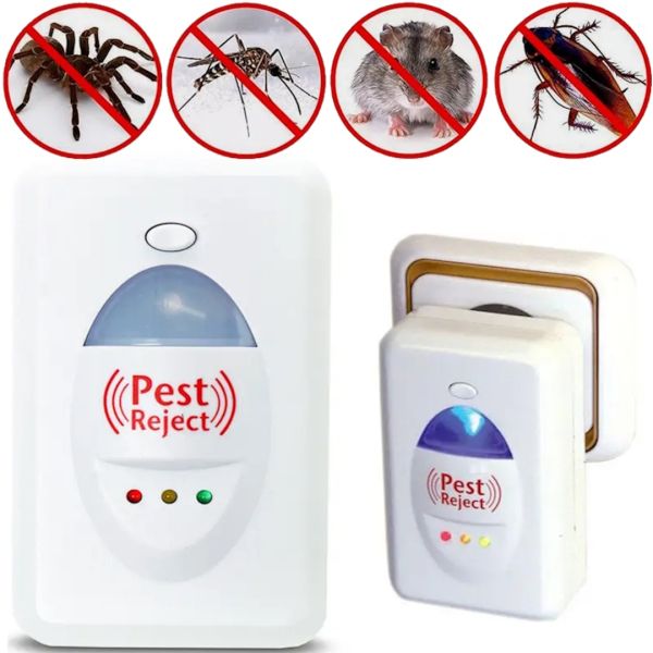 Ультразвуковий відлякувач комах і гризунів Pest Reject aid електромагнітний пристрій для знищення мишей тарганів комарів прилад в розетку
