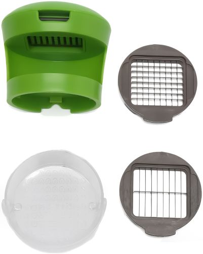 Ручний прес подрібнювач часнику Garlic Chopper кухонна чеснокодавка для дрібних продуктів, часничниця зі знімним контейнером і насадками Зелена