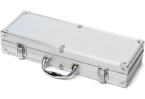 Набор для мангала в кейсе BBQ Tools Set AL-10 10 в 1 43х21х8 см шашлычный комплект из нержавеющей стали для гриля и барбекю в алюминиевом чемодане