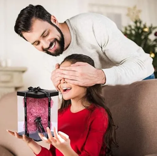 Маленький ведмедик з штучних 3D троянд Teddy Bear de Luxe 25 см Pink, Рожевий ведмідь Тедді