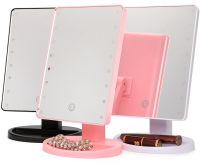 Косметичне сенсорне дзеркало для макіяжу Magic MakeUp Mirror обертається на 180 настільне дзеркало на підставці з підсвічуванням 22 LED USB біле