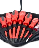 Набір діелектричних викруток Screwdriver Set 7653 7 предметів, ручний комплект інструментів з діелектричним покриттям у чохлі для захисту від струму