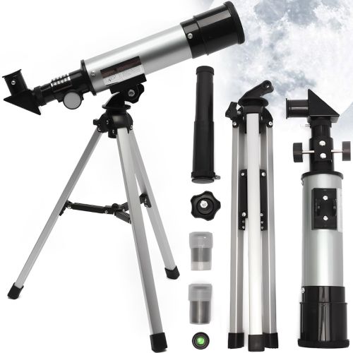 Телескоп зі штативом Telescope а36050 телескоп-монокуляр на тринозі з двома окулярами 90 х астрономічний монокуляр для спостережень за космосом Срібний