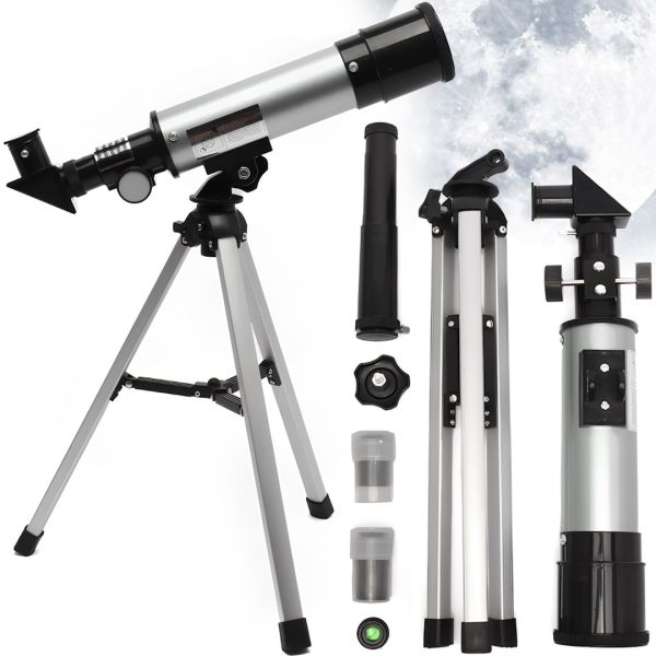 Телескоп зі штативом Telescope а36050 телескоп-монокуляр на тринозі з двома окулярами 90 х астрономічний монокуляр для спостережень за космосом Срібний