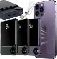 Беспроводной магнитный павербанк Power Bank Q9 20W MagSafe 10000 mAh внешний аккумулятор USB Type-C Lightning зарядное устройство для IOS Android