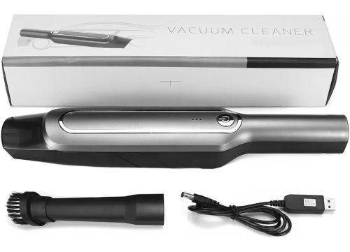 Автомобильный пылесос Car Vacuum 888 аккумуляторный беспроводной USB автопылесос для машины с насадками 60W ручное устройство для чистки авто Серый