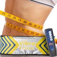 Массажный пояс для похудения Vibra Tone 12W электрический пояс-массажер для живота, боков и бёдер, антицеллюлитный вибромассажер с пультом управления